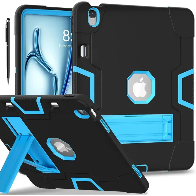 Étui pour iPad Air 13 Pouces M3 2025 / M2 2024 avec Porte-Crayon, Robuste et Résistant, Étui de Protection avec Béquille, Stylet