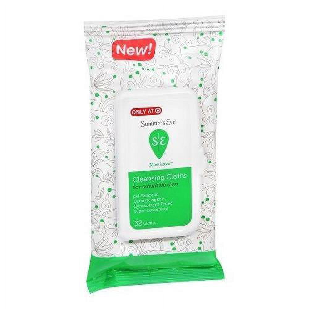 5 Pack Summers Eve Aloe Love Cleansing Cloths For Sensitive Skin 32 Count Each