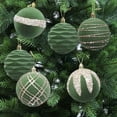 thumbnail image 6 of Cheapark 6pcs 8cm Flocked Painted Christmas Tree Ornaments - Glittery Velvet Balls, Sparkling Decor for Holiday Trees & Centerpieces, 6 of 6