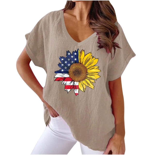 Birdeem T-Shirts à Col en V pour Femmes Mode Confortable Blouses Féminines Hauts