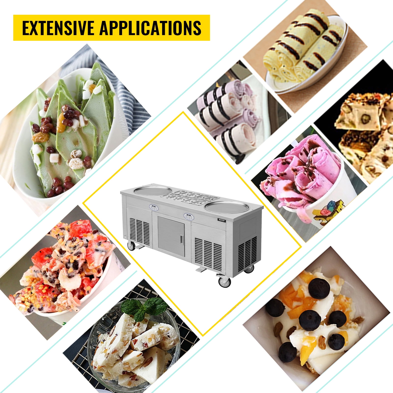 Fried Ice Cream Machine with Digital Meter Flat Pan Double Pan Rolled Fried Ice  Roll Pan Machine - China Fried Ice Cream Machine, Fried Ice Cream Maker