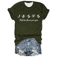 thumbnail image 3 of Trendfront Womens Jesus Letter Print Tee Graphic T-Shirts Casual Crewneck Short Sleeve Tops Summer Fashion Slogan Stylish Daily Clothing, 3 of 3