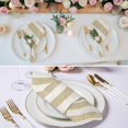 thumbnail image 2 of Cream Striped Cloth Napkins, Farmhouse Vintage Brown Stripes Washable and Reusable Dinner Napkins Set of 6, Table Napkin for Kitchen Party Birthday Wedding Hotel Housewarming 20"x20", 2 of 8