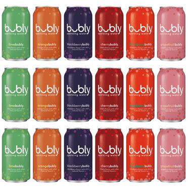 Bubly Sparkling Water 6 Flavor Variety Pack - 18 pack