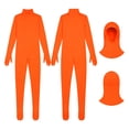 thumbnail image 5 of CAIVO Kids Full Body Zentai Bodysuit with Separate Hood, Long Sleeve Footed Polyester Suit, Solid Color Stretch Jumpsuit for Halloween Stage Performance, 5 of 5