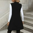 thumbnail image 7 of Womens Wool Vest Coat Winter Sleeveless Long Trench Coat Button Down Fall Winter Blazer Jackets Waistcoat Black, M, 7 of 7