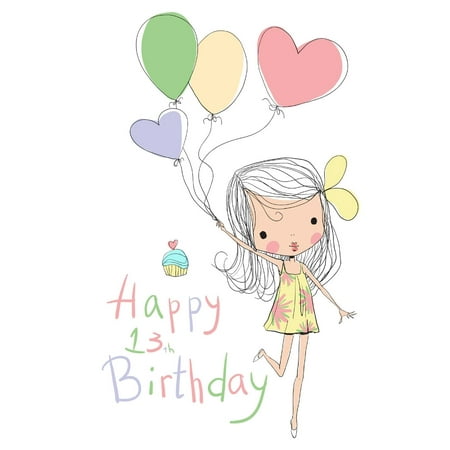 Happy 13th Birthday : Notebook, Journal, Diary, 105 Lined Pages, Cute Birthday Gifts for 13 Year Old Girls, Teens, Daughter, Granddaughter, Book Size 8 1/2 X (Happy Birthday To The Best Daughter In The World)