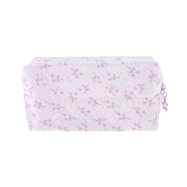 Ofertas Únicas 1 Pc Bolsa de Maquillaje en Forma de Almohada Floral para Viajes Vacaciones Púrpura Poliéster