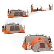 Ozark Trail 11-Person Instant Cabin Tent with Private Room – 3-Room Family Camping Tent with Awning