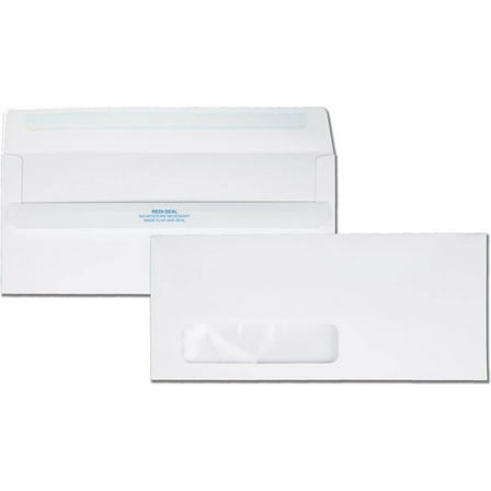 Quality Park Redi-Seal No. 10 Window Envelopes - Single Window- Self-Sealing - Wove - White