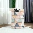 thumbnail image 6 of Yayeee Freestanding Laundry Hamper with Handle Collapsible Large Storage Basket for Clothes, Pink Geometric, 6 of 7