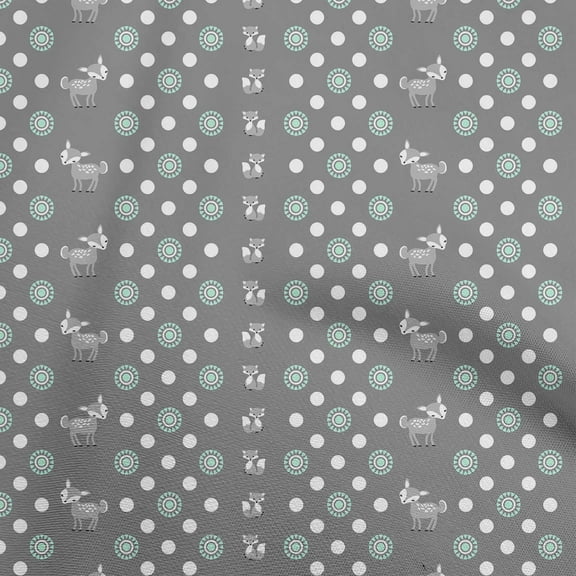 oneOone Polyester Spandex Gray Fabric Animal Dress Material Fabric Print Fabric By The Yard 56 Inch Wide