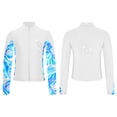 thumbnail image 7 of JanJean Kids Girls Athletic Sport Jacket Long Sleeve Zipper Figure Ice Skating Training Coat Top White 10, 7 of 7
