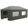thumbnail image 3 of Outsunny 10' x 19.5' Large Party Tent, Height Adjustable Pop Up Canopy with Weight Bags and Wheeled Carry Bag, Gray, 3 of 10