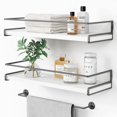 thumbnail image 1 of Estantes flotantes Forbena White Bathroom con toallero, juego de, 1 of 7