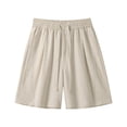 thumbnail image 4 of Summer Mens Shorts Solid Color Casual Loose Fit Shorts Beach Vacation With Pockets, 4 of 4