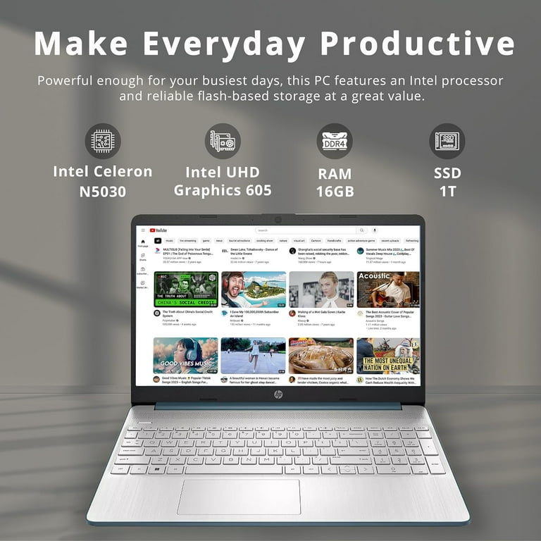 Restored HP 15.6 HD Everyday Laptop, Intel Pentium Silver N5030