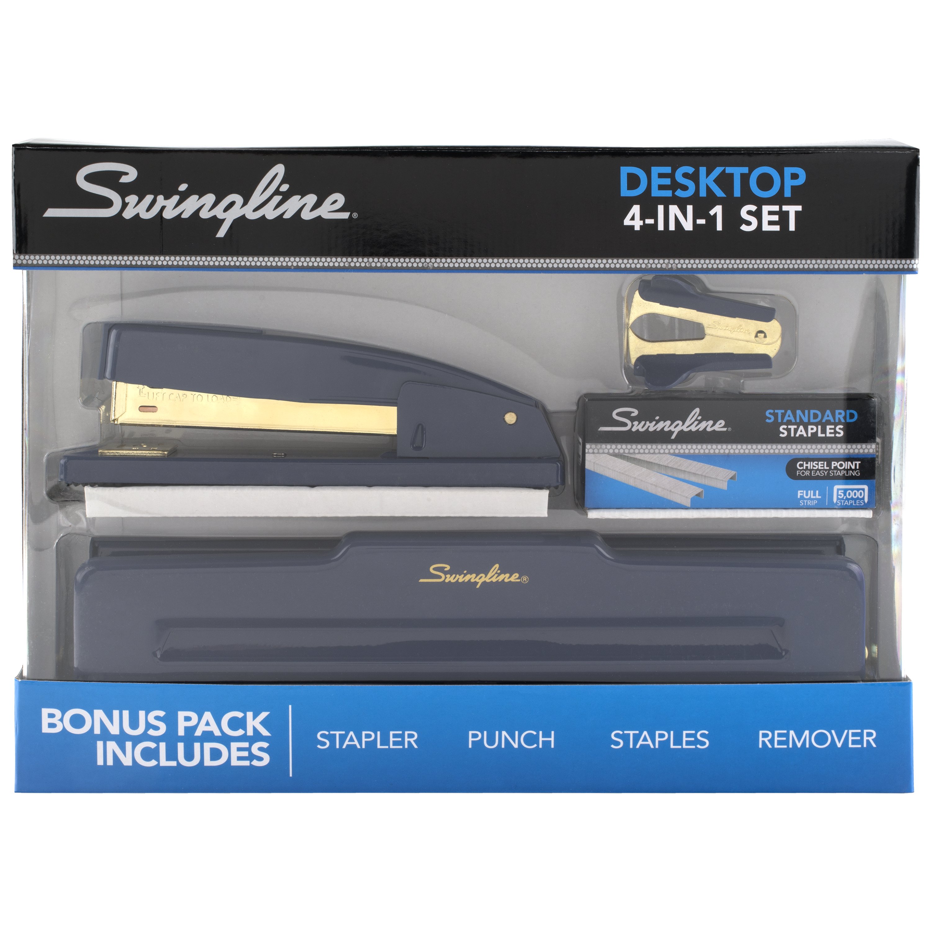 Swingline 444 Stapler Punch Kit, Navy and Gold (S7044405-WMT) - image 3 of 9