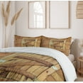 thumbnail image 6 of Ambesonne Rustic Duvet Cover Sets, Grunge Wooden Shutters, 2-Queen, Brown Pale Brown, 6 of 7