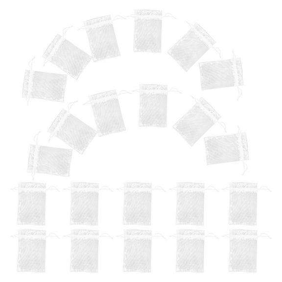 TEHAUX 50Pcs White Organza Storage Pouches with Spacious Design for Presents and Party Use