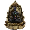 Ebros Spiritual Harmony Chakra Yoga Backflow Cone Incense Burner Statue ...