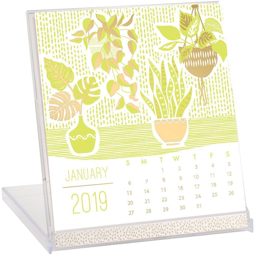 Letterpress Foil Easel Desk Calendar Contemporary Art By