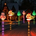thumbnail image 6 of 6-Pack Solar Moving Christmas LED Stake Lights, Waterproof Outdoor Holiday Decor with Santa/Snowman/Reindeer/Tree Designs for Yard Garden Xmas Ornament, 6 of 6