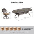 thumbnail image 5 of TPHORK Patio Dining Set,9 Piece Outdoor Furniture Set,8 Person Outside Dining Table and Chairs Set,Metal Swivel Chairs of 8,Oval Table with 1.96" Umbrella Hole, 5 of 9