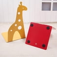 thumbnail image 2 of Sujetalibros de metal antideslizantes para la habitación de los niños y la decoración de la oficina, juego de 2 adorables sujetalibros de jirafa amarilla, 2 of 4