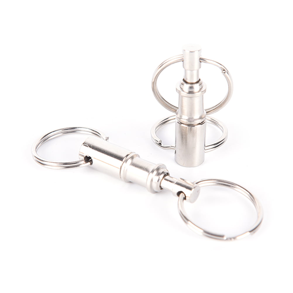 Onwon 2 Pieces Quick Release Keychain Detachable Pull Apart Key Rings  Keychains Removable Handy Keying, Double Spring Split Snap Seperate Chain  Lock