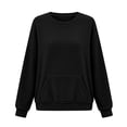thumbnail image 7 of HOMBOM Womens No Hood Sweatshirt Lightweight Fleece Long Sleeve with Pockets Soft Crew Neck Pullover Tops for Young Women Outdoor Outfits, 7 of 7
