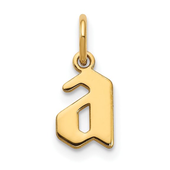 Auriga Fine Jewelry 14K Yellow Gold Lower Case Letter A Initial Pendant for Women(L- 10.73 mm, W- 6.22 mm)