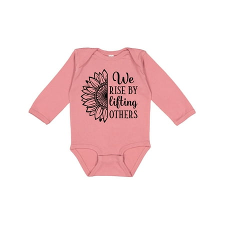 

Inktastic We Rise by Lifting Others Positive Quote Gift Baby Girl Long Sleeve Bodysuit