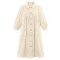 thumbnail image 1 of Forro polar de felpa Robe Collections Etc con botones en la parte delantera, color marfil, XL, mujer, 1 of 5