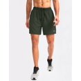 thumbnail image 2 of Pantalones cortos para correr Pudolla para hombre, entrenamiento atlético, color verde militar, 2 of 7