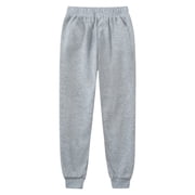 Boys Size 12 Pants Boys Fleece Pants Boys Fleece Athletic Sweatpants Kids Active Jogger Pants Running Jogging Pants with Pockets Light Gray 10-12 Years