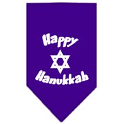 Happy Hanukkah Screen Print Bandana Purple Large