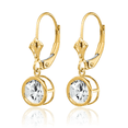 thumbnail image 5 of 14K Solid Yellow Gold 6mm Cubic Zirconia CZ Drop Dangle Earrings Gemstone, 5 of 10