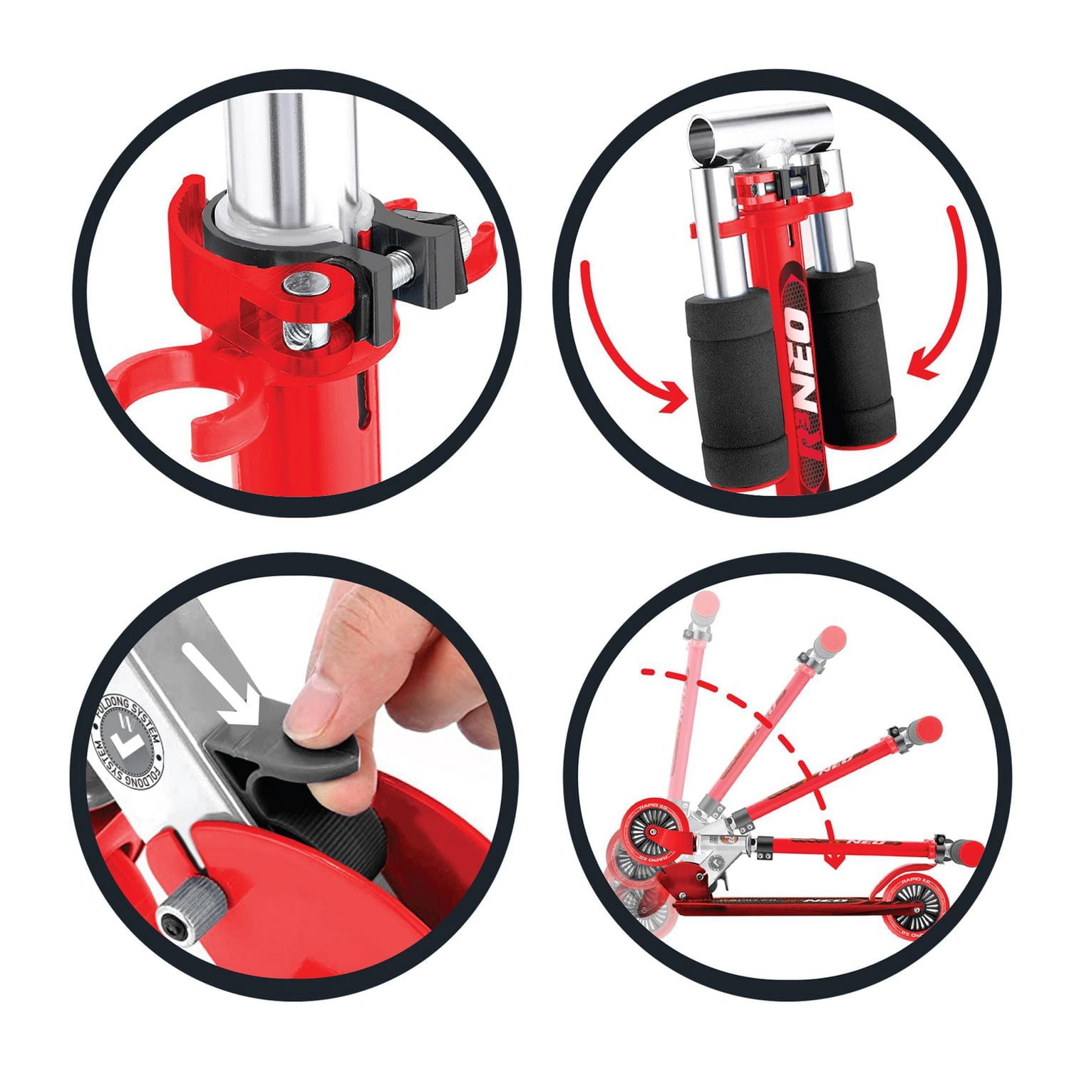 Rugged Racer R3 Neo 2 Wheel Kick Scooter with Red Design - Walmart.ca