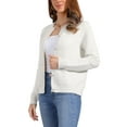 thumbnail image 4 of Knitted Cardigan for Women Button Down Crew Neck Long Sleeves Sweaters Outwear M Apricot, 4 of 6