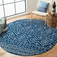 thumbnail image 3 of SAFAVIEH Tulum Merletta Moroccan Geometric Area Rug, 5' x 5' Round, Navy/Ivory, 3 of 8