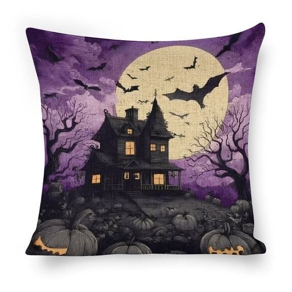 Halloween ghost spider Linen toss pillowcase decoration pillowcase gifting preferred 18x18 inch cushion cover sofa pillowcase sofa bedroom living room car