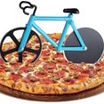 thumbnail image 3 of Bicycle Pizza Cutter, Dual Wheels with Non-Stick Stainless Steel Super Sharp Blades, 3 of 5