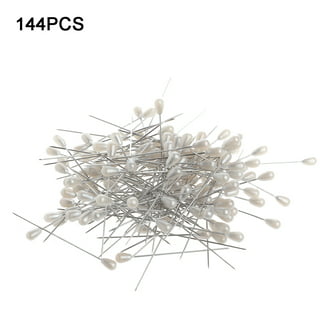 Hovesty 200pcs Corsage Pins Teardrop Pearl Sewing Pins Long 2Inch Straight Sewing Wedding Bouquet Pins for Wedding Jewelry Flower DIY Decoration Quilt