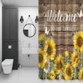 thumbnail image 4 of Welcome to Shower Curtain for Bathroom Decor, Our Home Wood Grain Farmhouse Sunflowers Butterfly Waterproof Fabric Shower Curtain, 72"x78" Set with 12 Hooks, 4 of 9