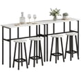 thumbnail image 1 of HOMCOM 6-Piece Bar Table Set with 2 Breakfast Tables 4 Stools for Kitchen, 1 of 10