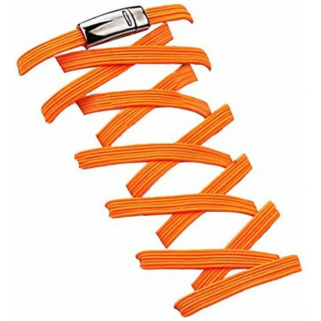 No Tie Elastic Shoelaces, With Magnetic Shoe Laces Lock - One Size Fits All Kids & Adult Orange