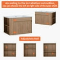thumbnail image 6 of 30 inch Modern Bathroom Vanity with Ceramic Basin Sink, Wall Mounted Washstand with 2-Tier Side Storage Shelf & Solid Wood Frame, 6 of 9