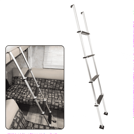 Kojem 60 Bunk Ladder Mount Boarding Ladder with Hook & Rubber Foot Pads 4 Step RV Bunk Ladder Dorm Loft Ladder