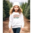thumbnail image 3 of Merry and Bright Sweatshirt Retro Green and Red Check Christmas Pullover White Sweatshirt Youth X-Small, 3 of 5